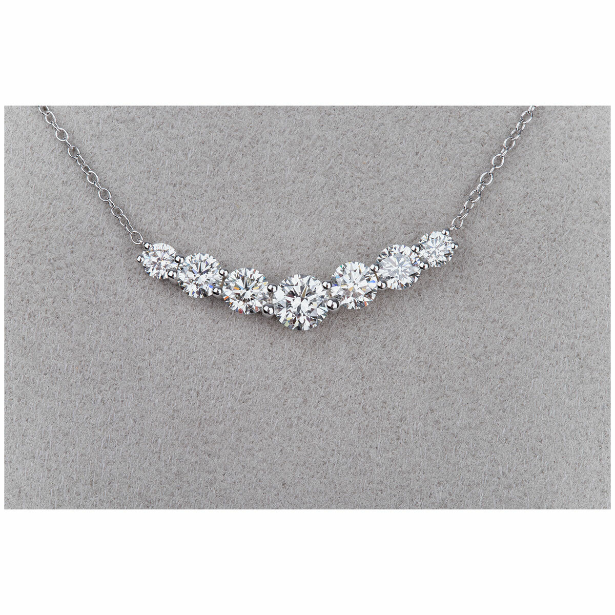 18KT White Gold 3.50ctw Diamond 7 Stone Necklace