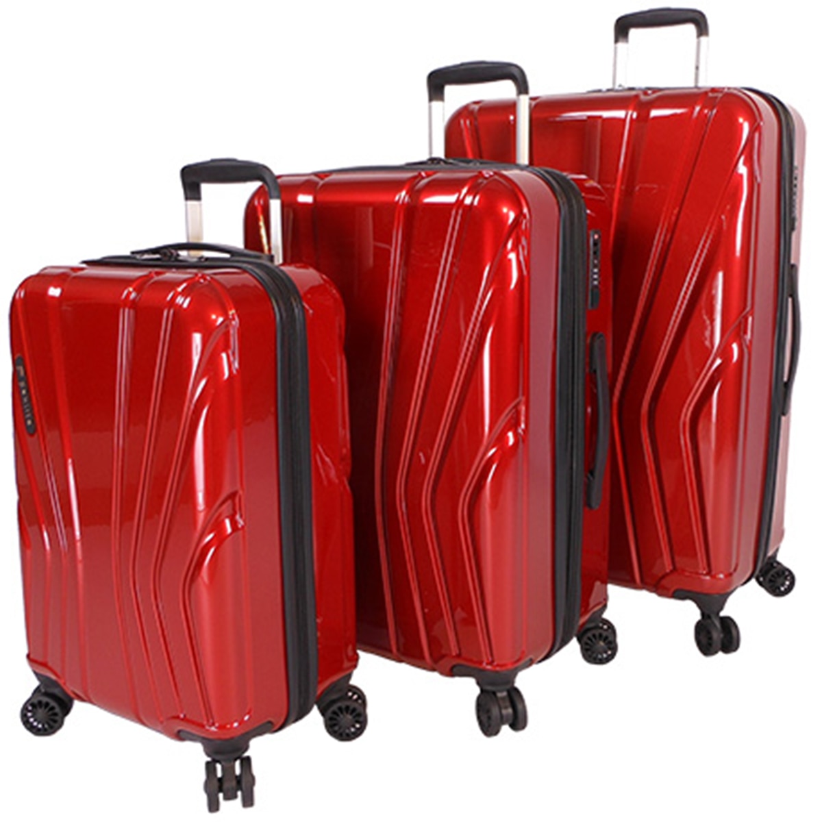 red luggage set