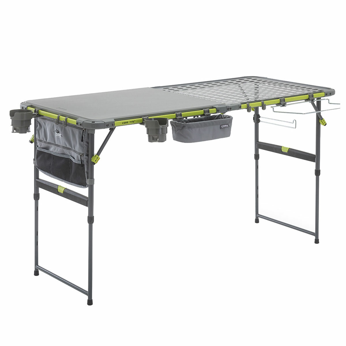 1872208 - CORE Flexrail Camping Cook Table 157cm With Accessories