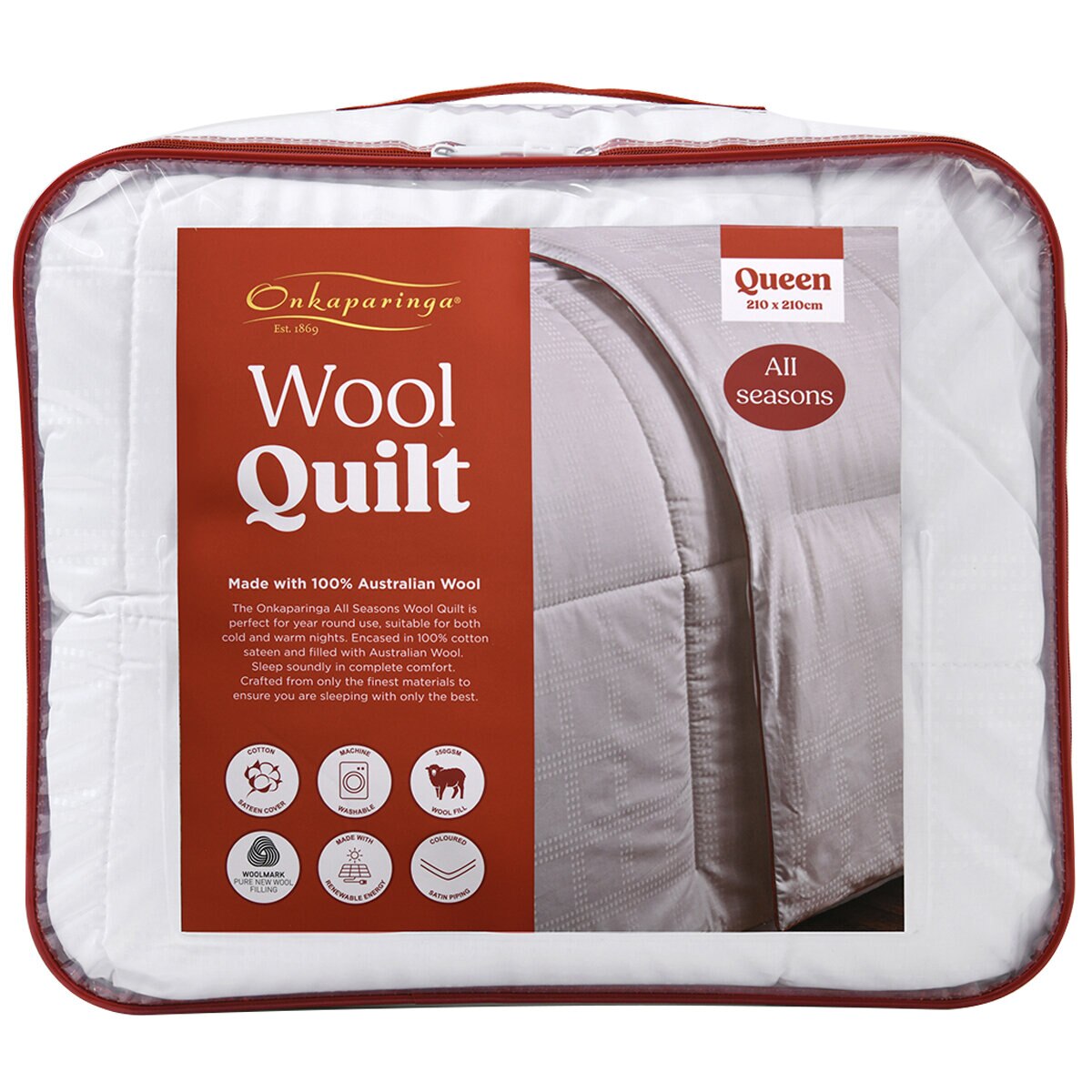 Onkaparinga All Seasons Wool Quilt Queen