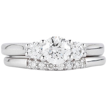 Platinum 1.00ctw Diamond Bridal Ring Set 0.62ctw Centre