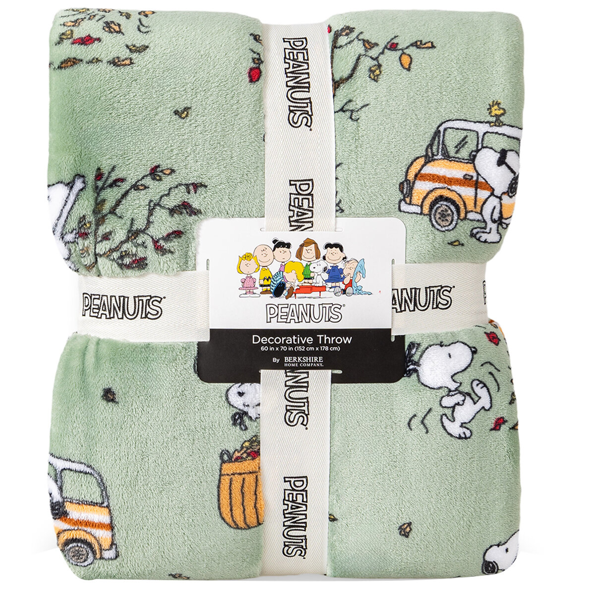 Berkshire Peanuts Throw 152cm x 178cm Green