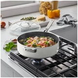 Greenpan Jumbo Saute Pan with Lid 6.15L Cream