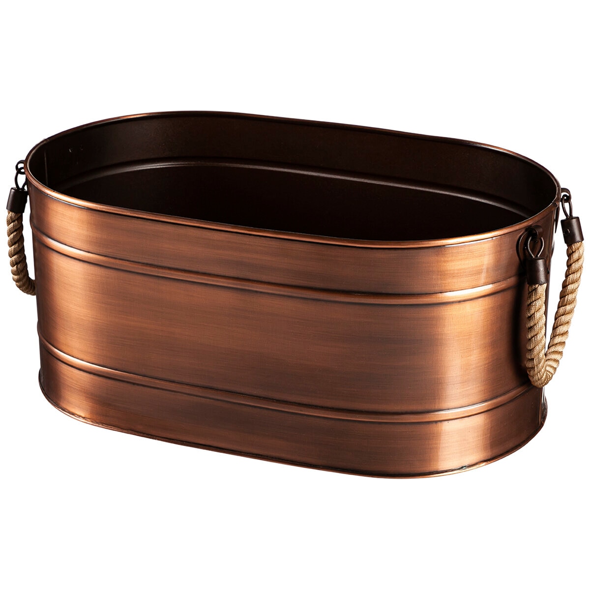 Farmhouse Galvanised Oval Bins 2 x Pack