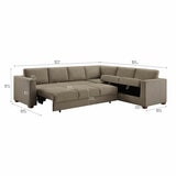 Thomasville Caler 3 Piece Fabric Sectional with Sleeper and Storage Seat