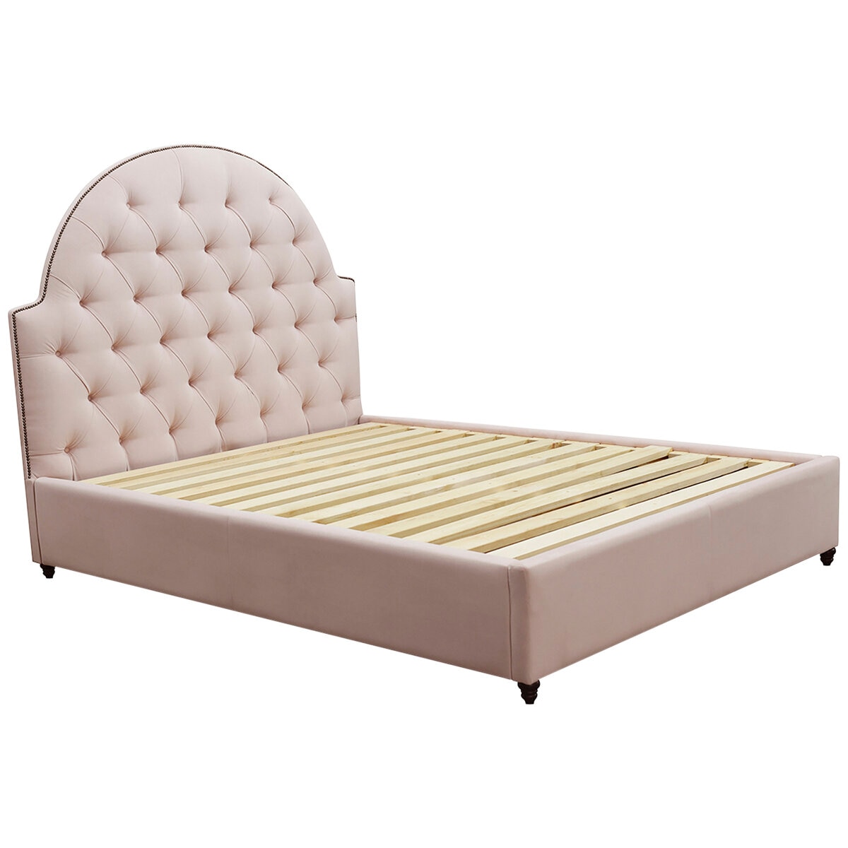 Moran Princess Queen BedHead With Encasement With Slatted Base Plush Petal