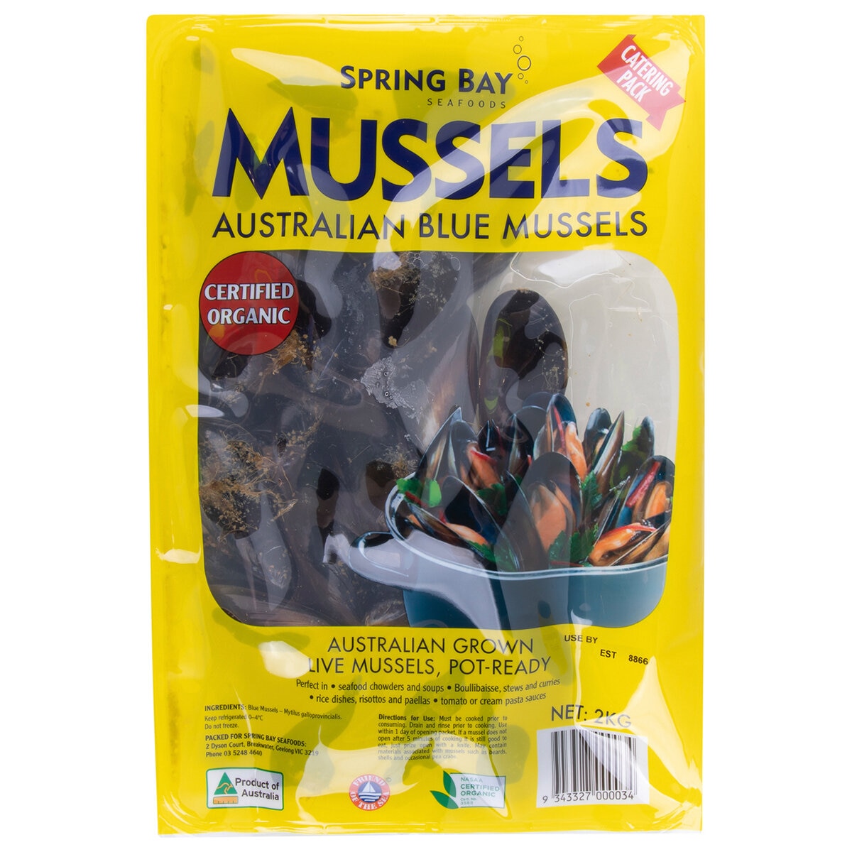 Spring Bay Organic Live Australian Mussels 6 x 2kg Spring Bay Organic Live Australian Mussels 6 x 2kg