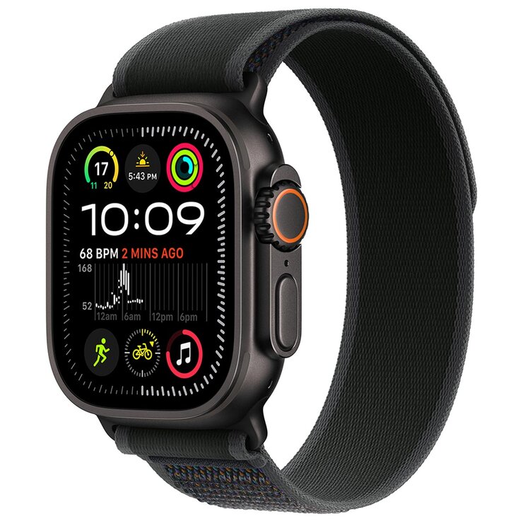 Apple Watch Ultra 2 GPS + Cellular 49mm Black Titanium Case With Black Trail Loop S/M Apple Watch Ultra 2 GPS + Cellular 49mm Black Titanium Case With Black Trail Loop S/M