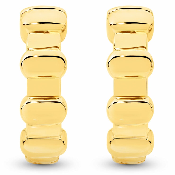 18KT Yellow Gold Textured Hoops Earrings 18KT Yellow Gold Textured Hoops Earrings