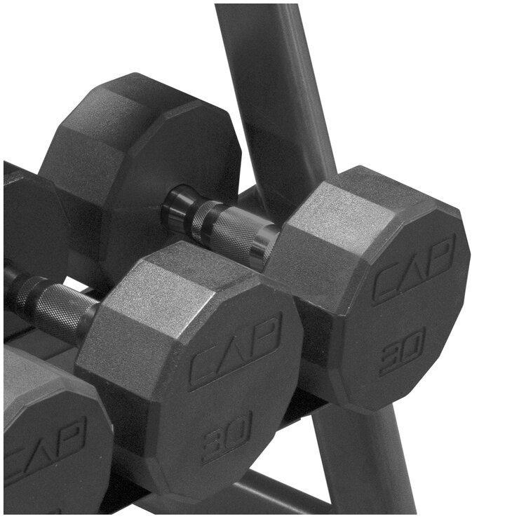 CAP 90kg Coated Dumbbell Set with Rack Black Costco Australia