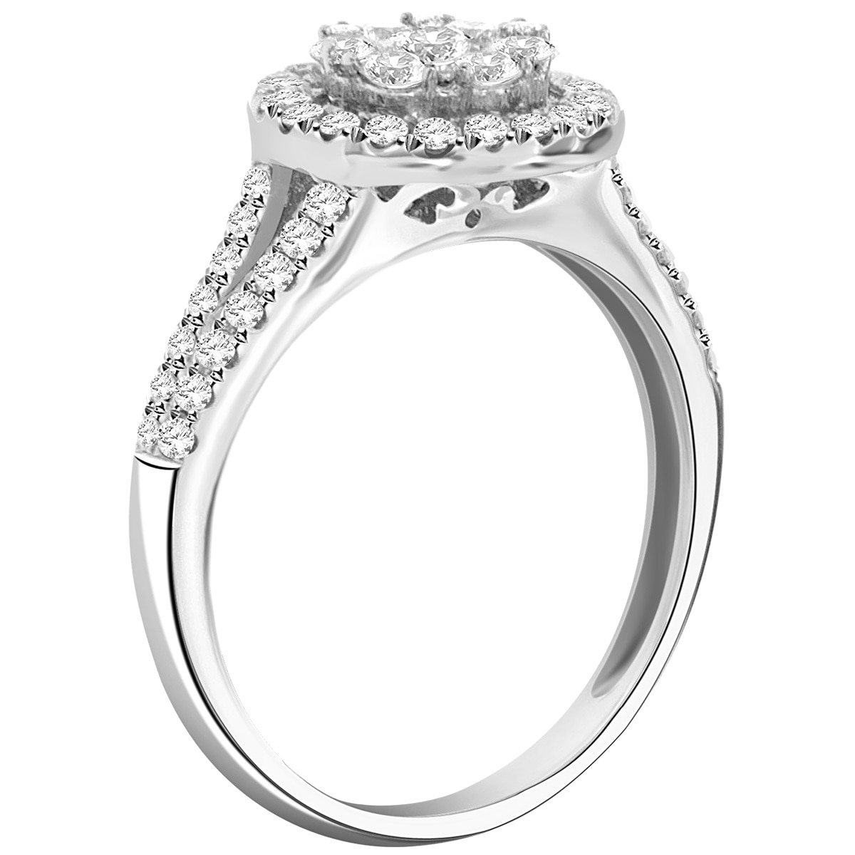 0.81ctw Diamond Pave Round Ring