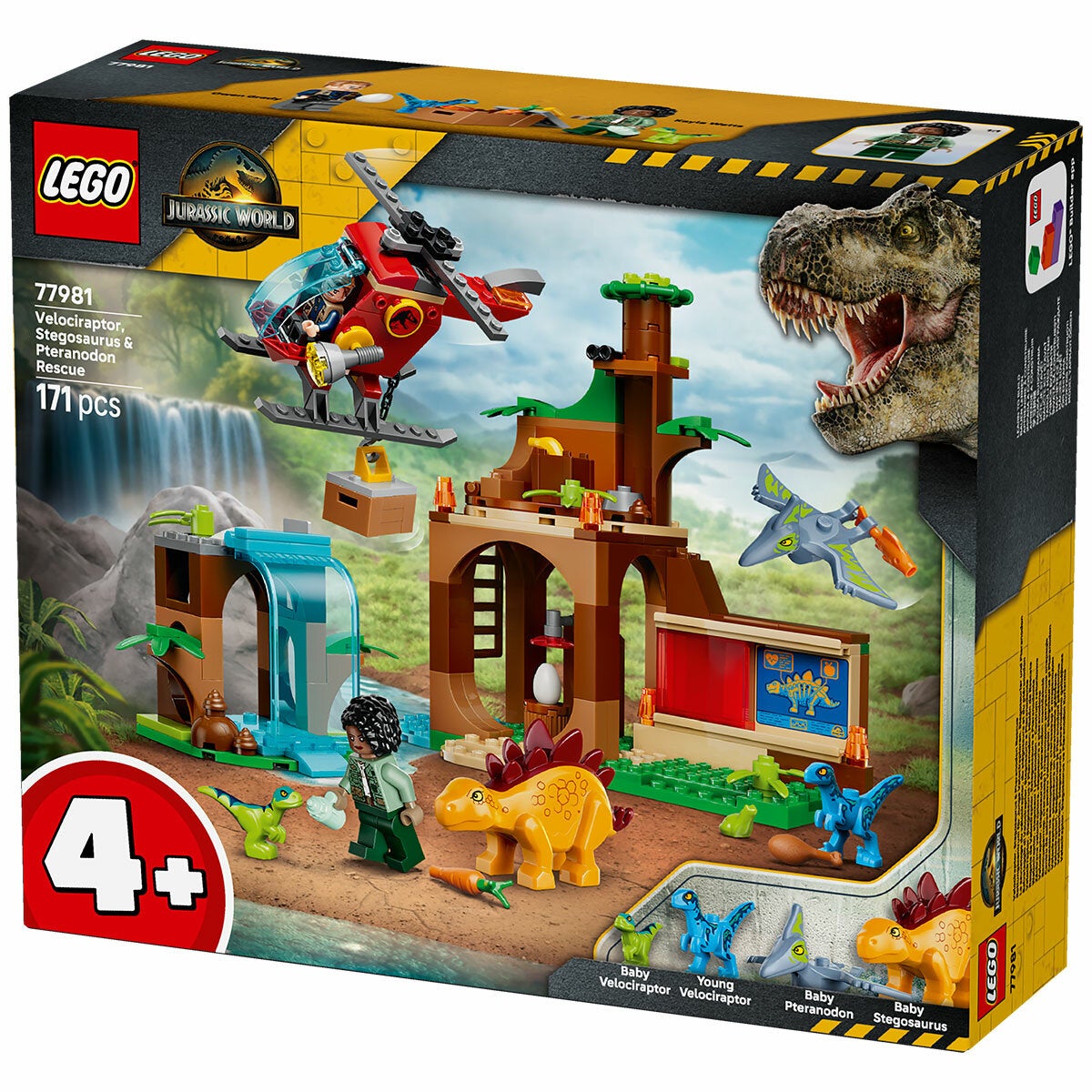 LEGO Jurassic World Velociraptor, Stegosaurus and Pteranodon Rescue 77981