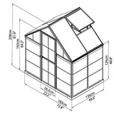 6x4 Hybrid Grey Glasshouse
