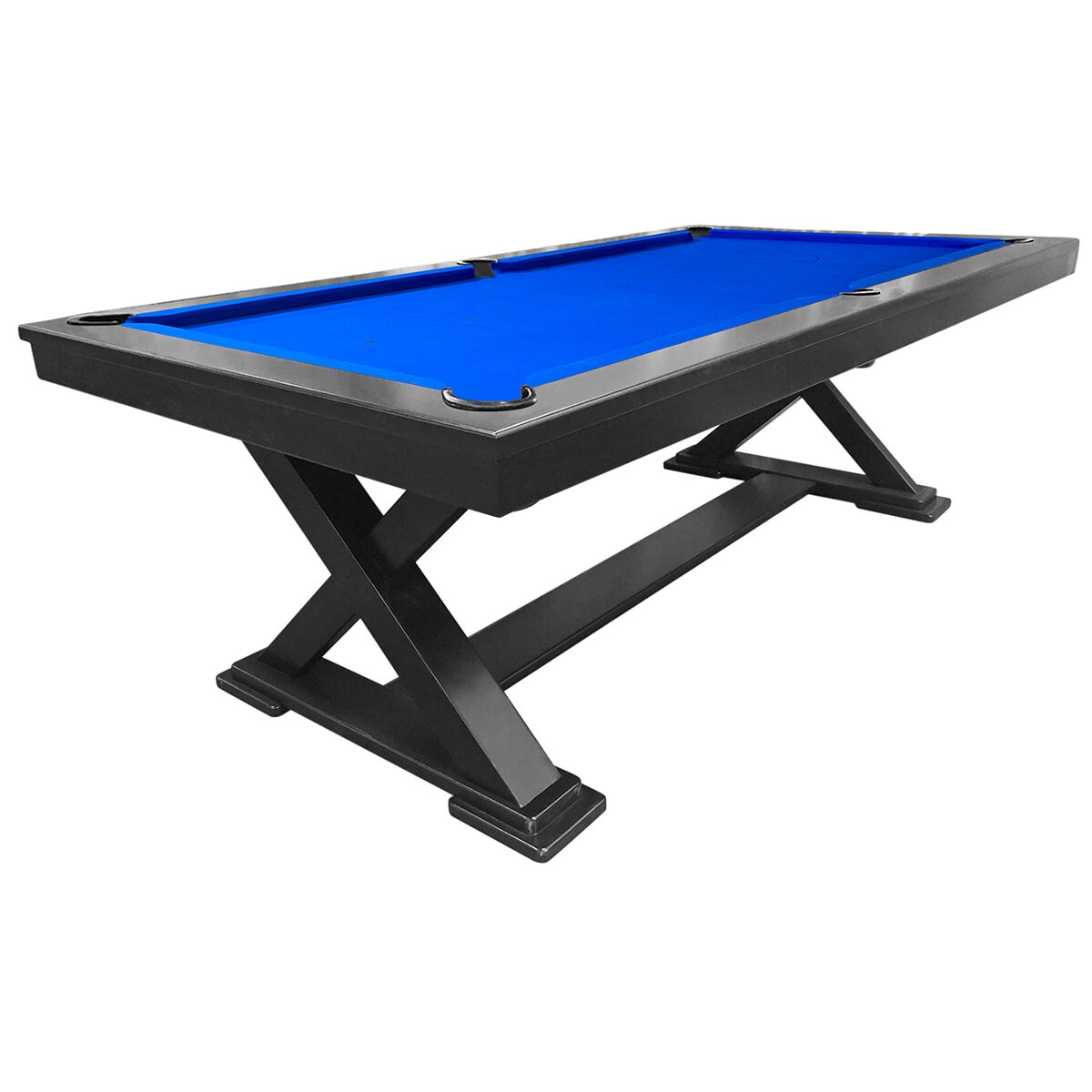 All Table Sports Southern Cross 8ft Pool Table Black Wood Royal Blue Felt