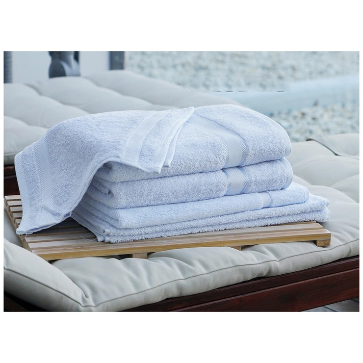 Kingtex Plain Dyed Combed Cotton Bath Sheet Set 7pc Baby blue Costco