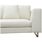Moran Arcadia Extended Leather Chaise Sofa Meringue