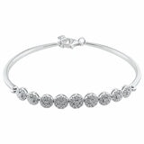 18KT White Gold VS2 I 0.75ctw Diamond Ball Bangle