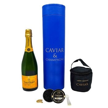Veuve Clicquot and Black Pearl White Sturgeon Caviar Hamper