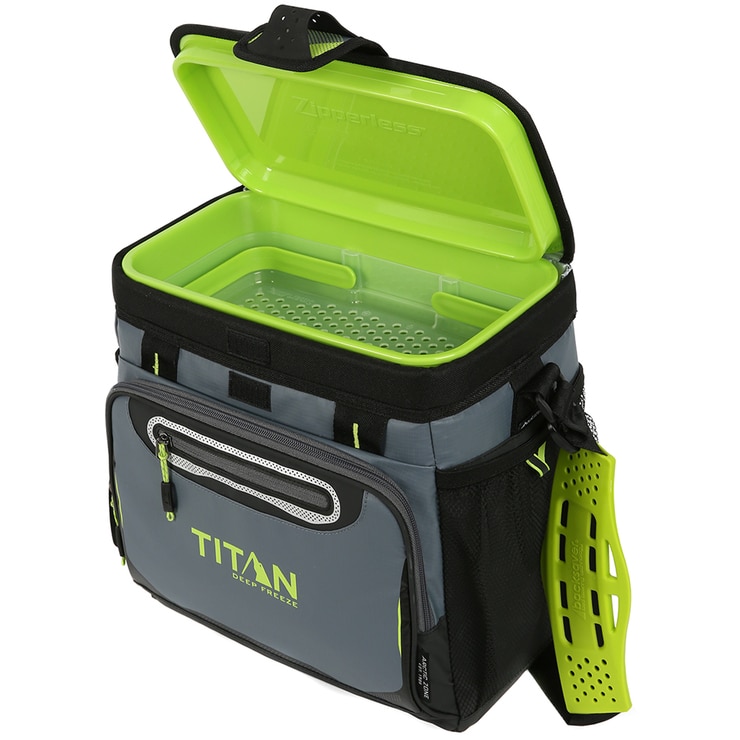Titan 16 Can DeepFreeze Zipperless Cooler 7.8L Grey & Green Costco