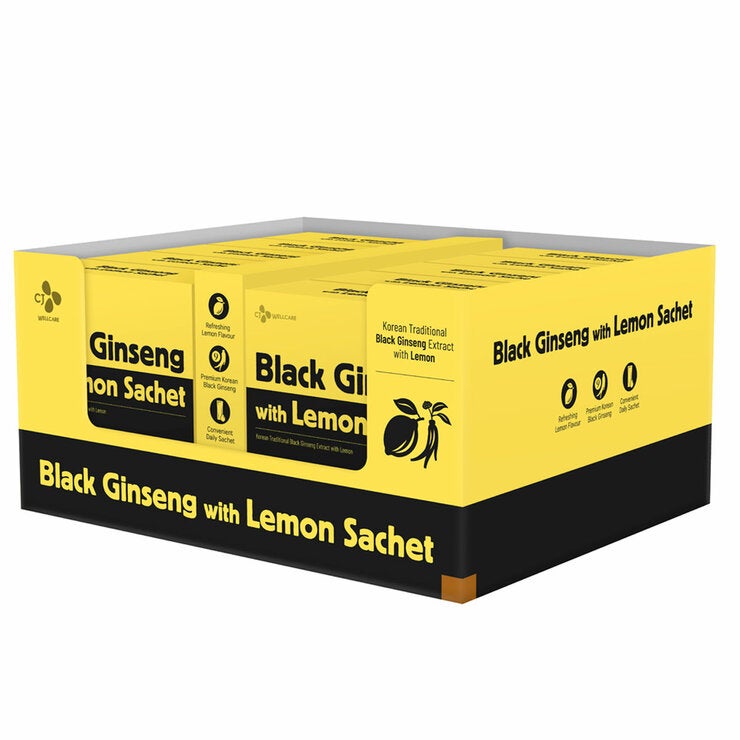 CJ Wellcare Black Ginseng Lemon Stick 50 x 10g CJ Wellcare Black Ginseng Lemon Stick 50 x 10g