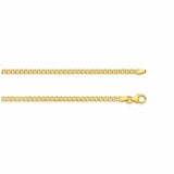 18KT Yellow Gold Diamond Cut Flat Curb Chain