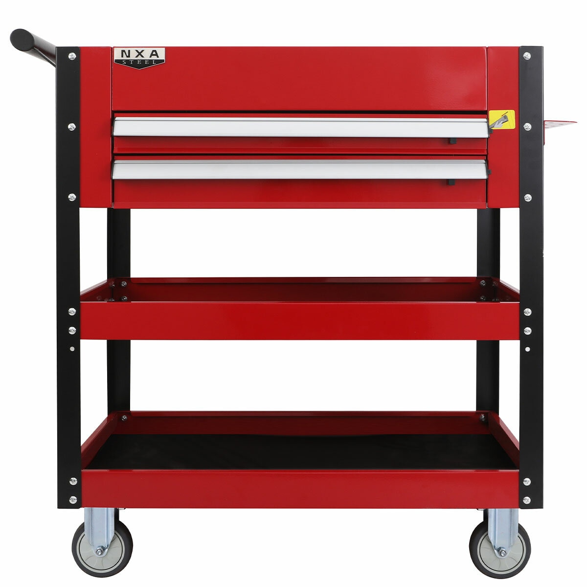 NXA 76cm Red Tool Cart with 2 Drawers & 3 Trays - 30TC2D2TR