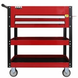 NXA 76cm Red Tool Cart with 2 Drawers & 3 Trays - 30TC2D2TR
