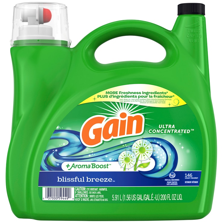 Gain Ultra Concentrated Blissful Breeze Laundry Liquid 5.91L Costco