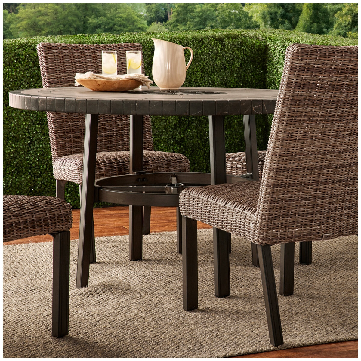 Agio Anderson 5 Piece Woven Dining Set