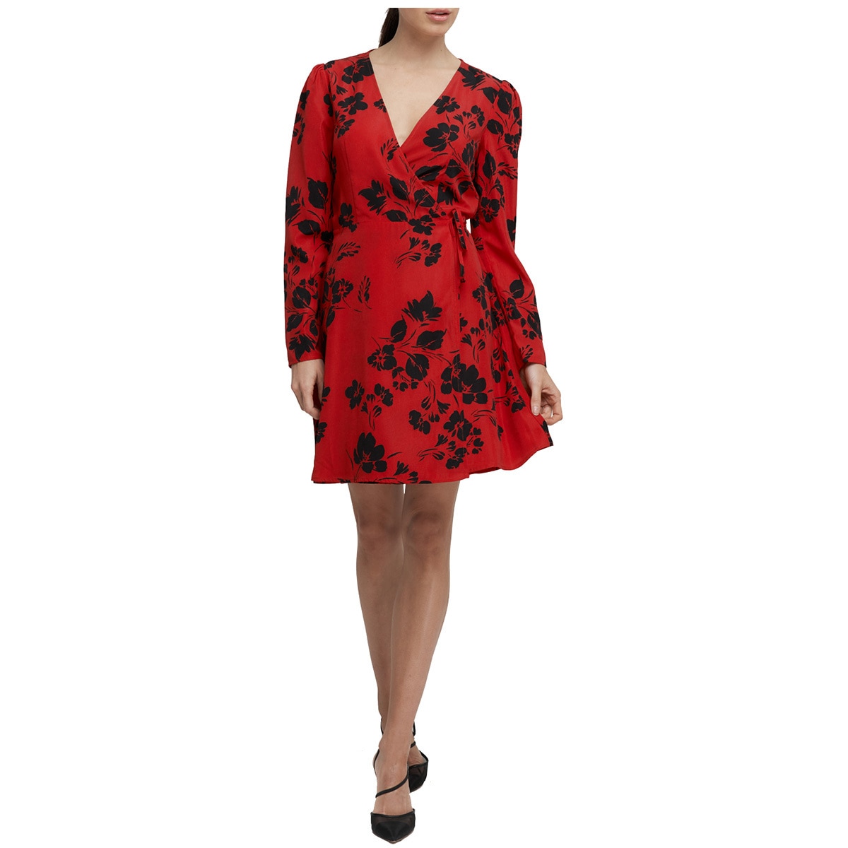 Cooper St Mid Print Dress - Red Flower
