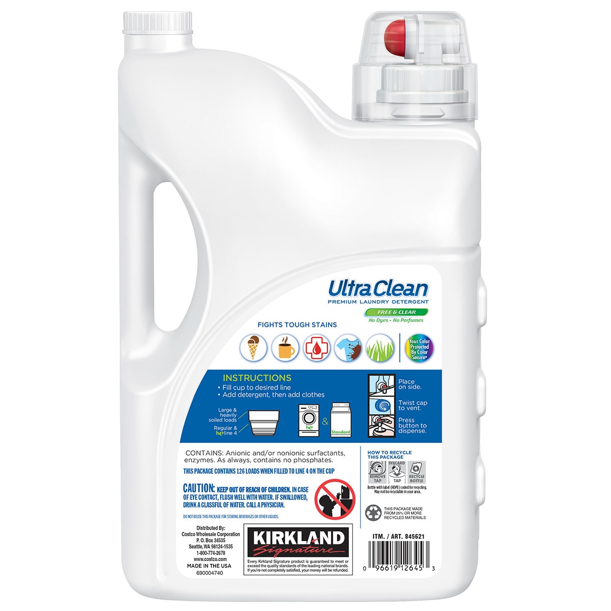 Kirkland Signature Ultra Clean Free & Clear Laundry Detergent 5.73L