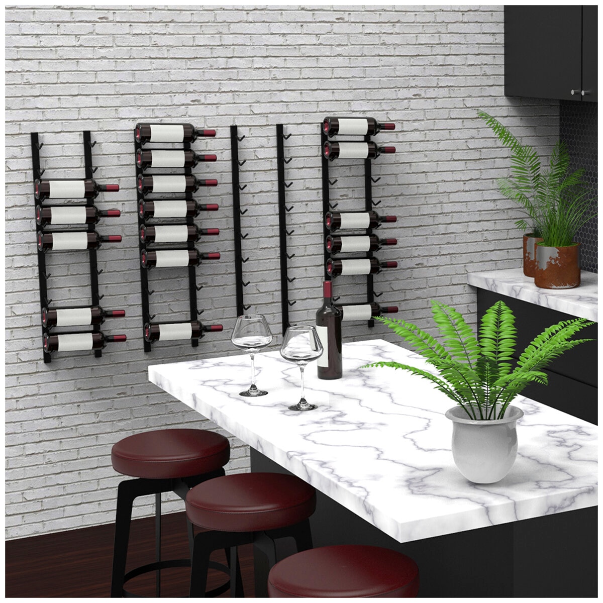 Wine Stash Wall Mounted Wine Rack Side Facing Bottles