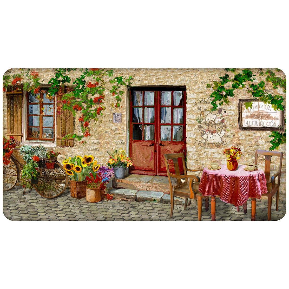 Comfort Chef Beveled Kitchen Mat - Sunflowert