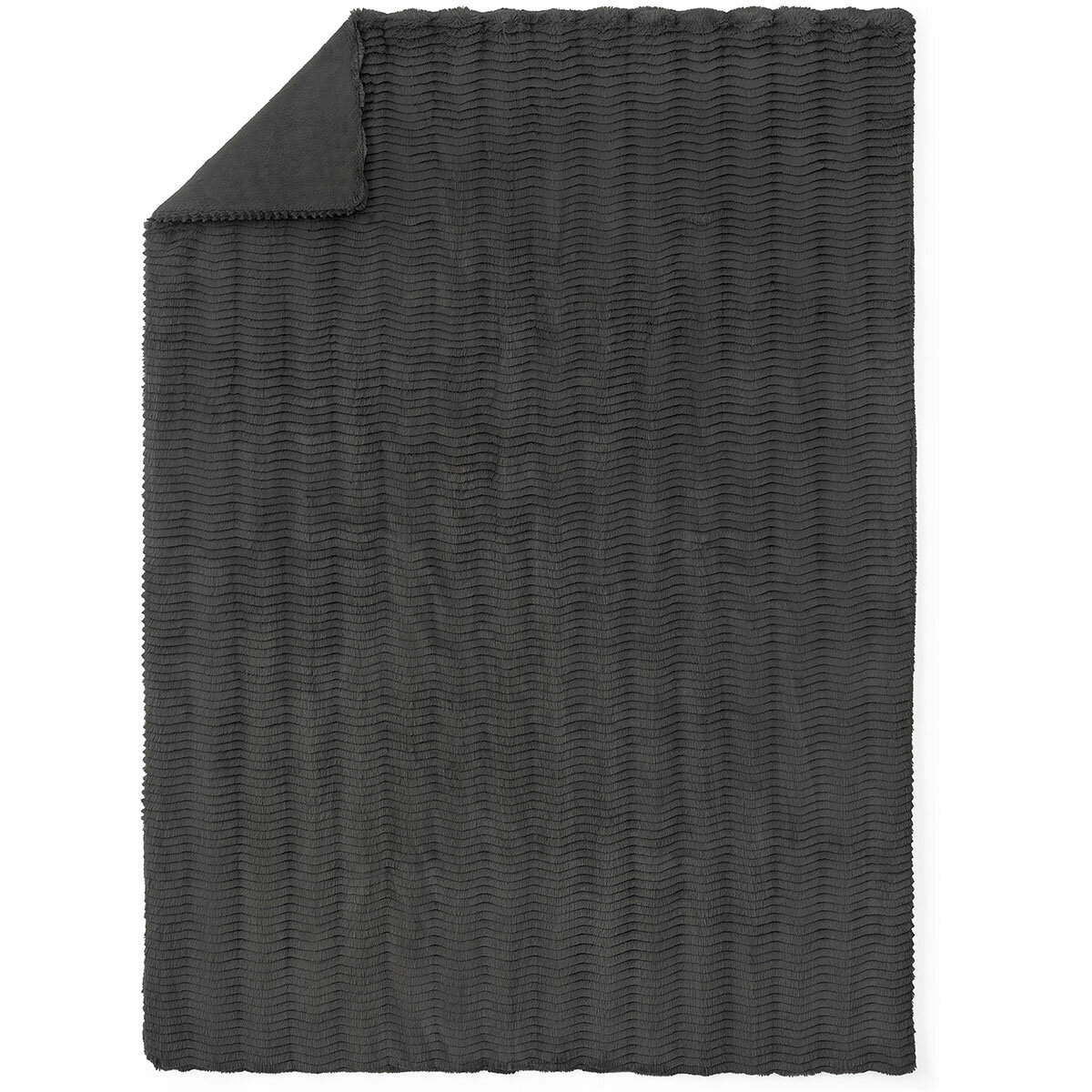 Casual Living Faux Fur Throw 127cm x 177cm Dark Grey