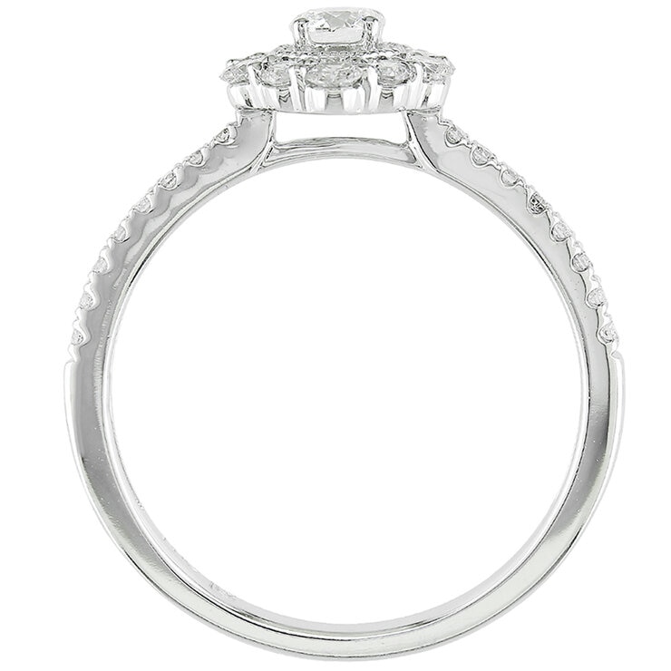 14KT White Gold 0.50ctw Round Diamond Milgrain Ring 14KT White Gold 0.50ctw Round Diamond Milgrain Ring