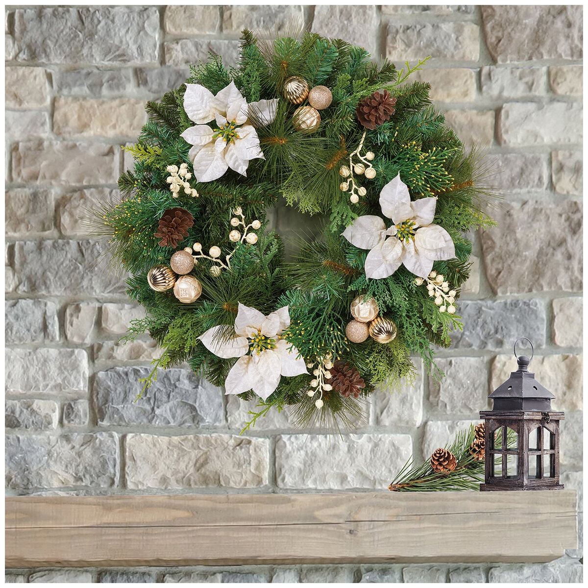 Unlit Decorated Wreath 61cm