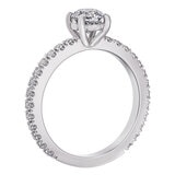 18KT White Gold 1.35ctw Round Diamond Cut 1.00ctw Centre Ring