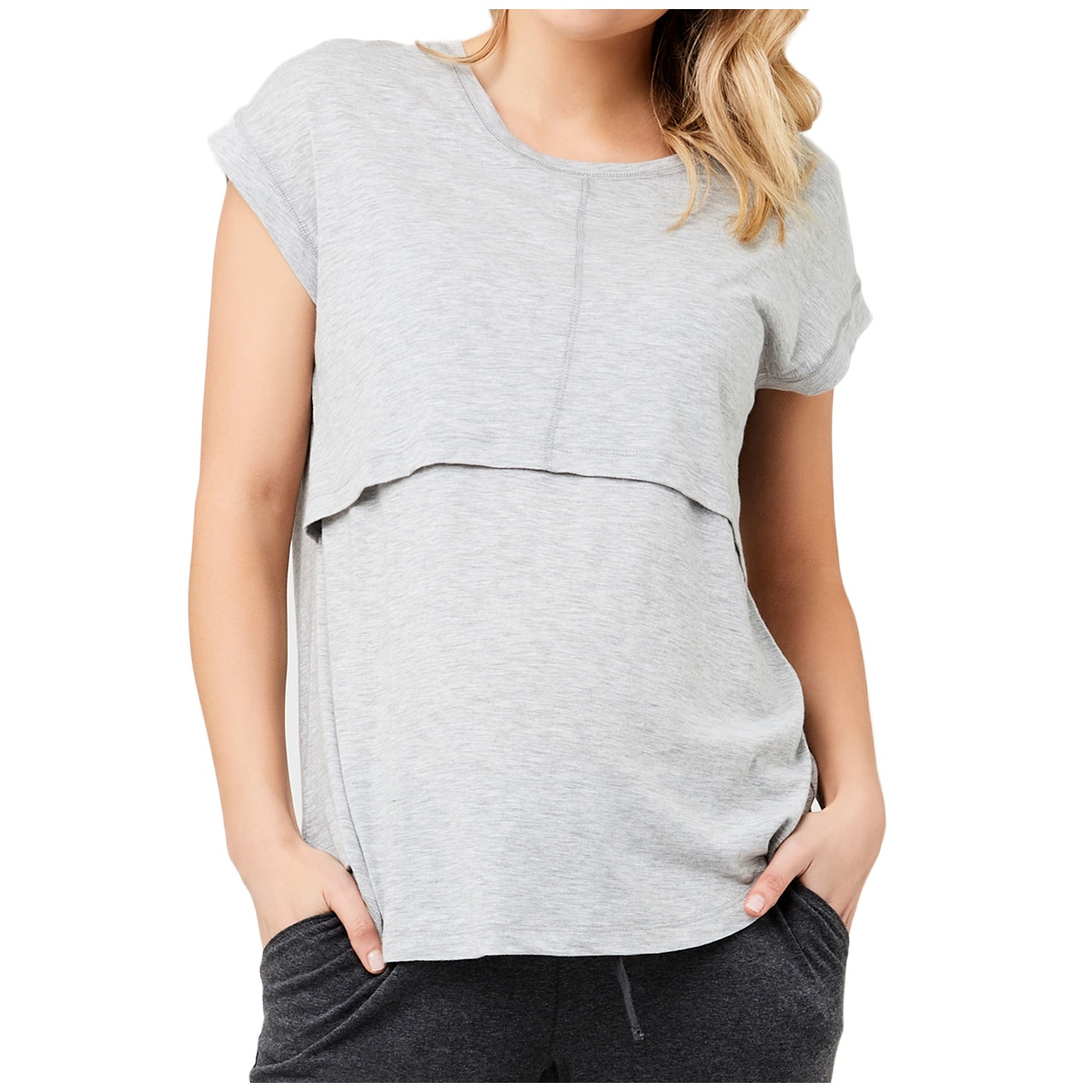 Ripe Maternity - Women's Nursing Tee - Grey Marle