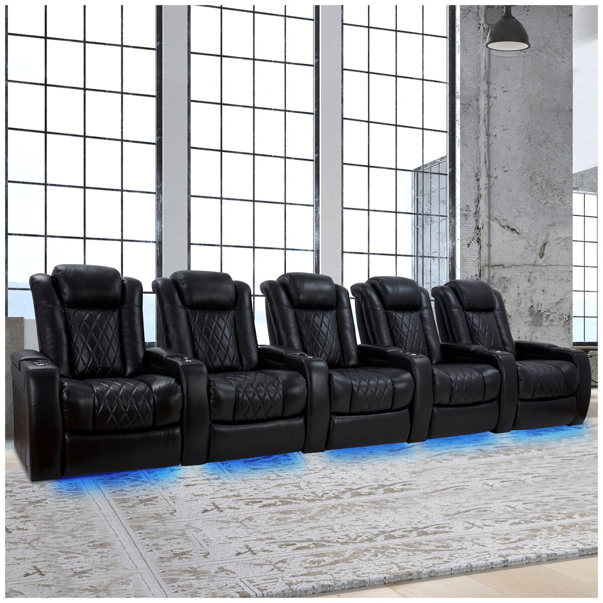 Valencia Home Theatre Tuscany Edition XL 5 Seater Black