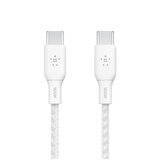 Belkin BoostCharge Braided USB-C To USB-C Cable 2M White 2 Pack CAB014BT2MWH2PK