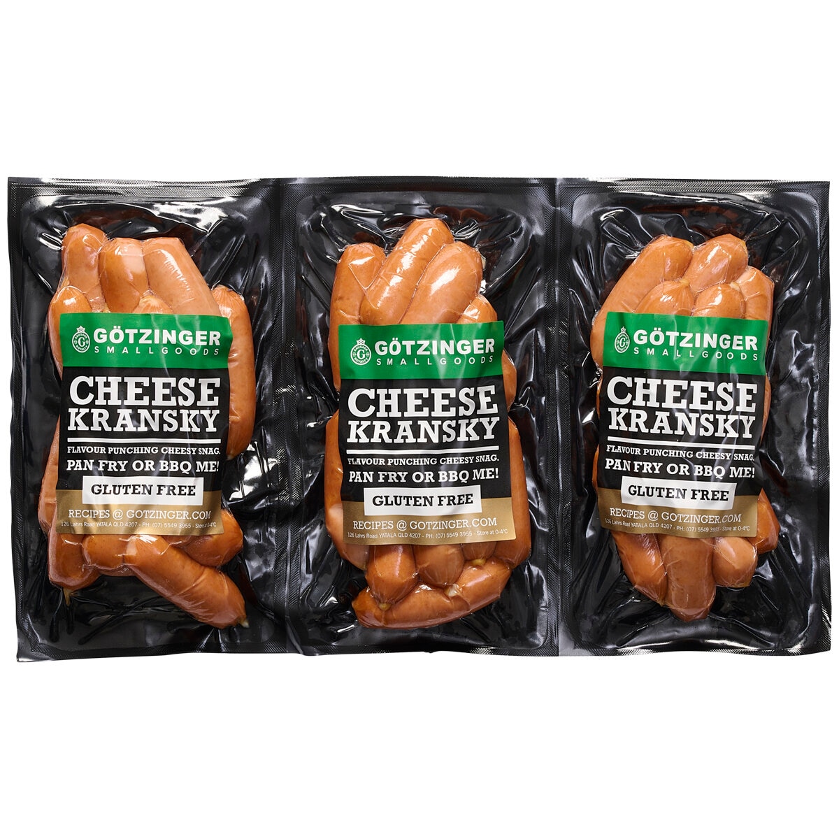 Gotzinger Smallgoods Cheese Kransky 3 x 300 gram