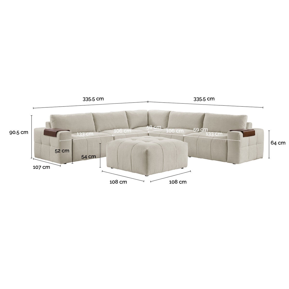 Aiden & Ivy 6 Piece Modular Fabric Sectional Aiden & Ivy 6 Piece Modular Fabric Sectional