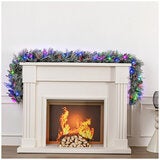 Pre-Lit Flocked Christmas Garland with Micro LED Lights 2.7m Pre-Lit Flocked Christmas Garland with Micro LED Lights 2.7m