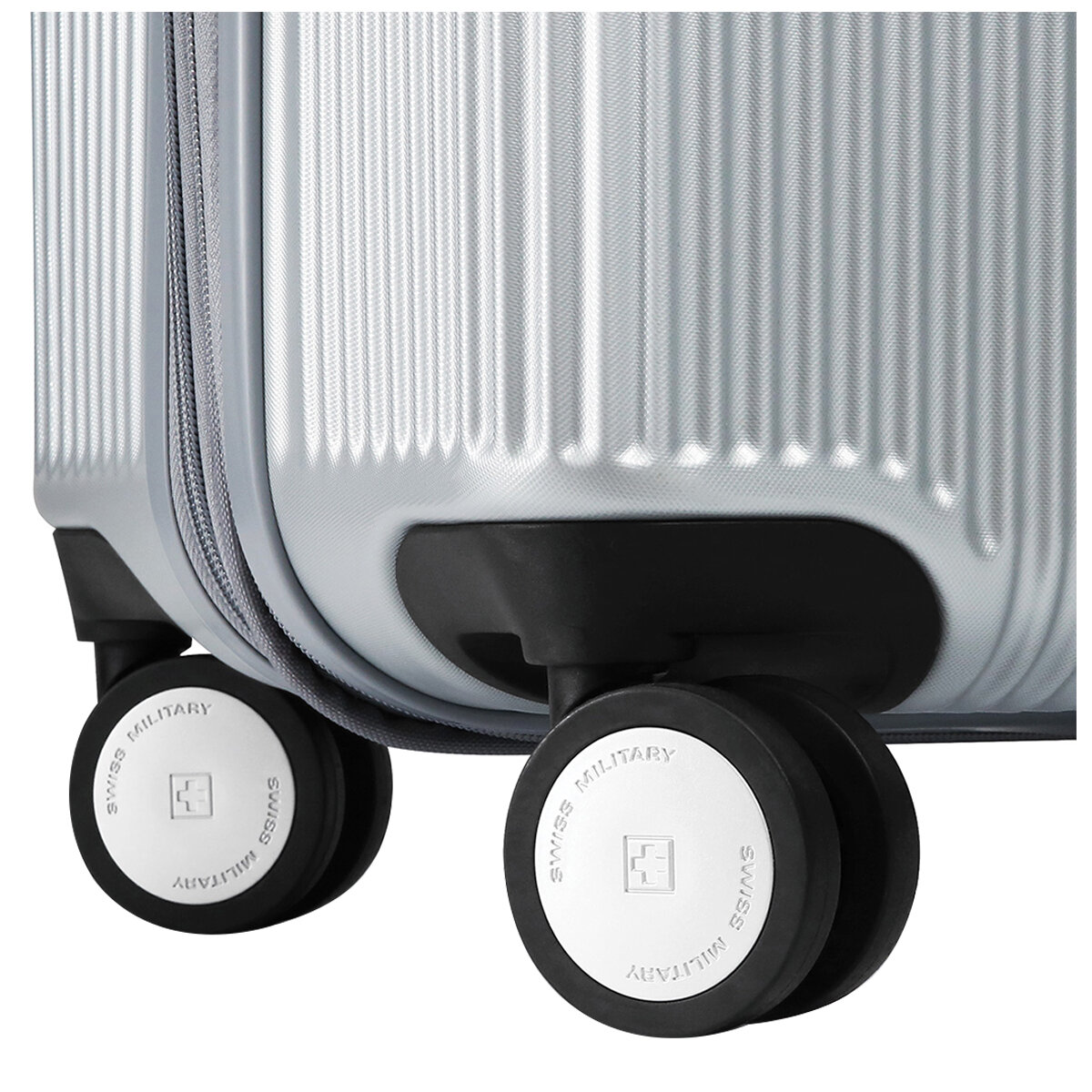 Swiss Military Carry On Luggage Chrome Silver