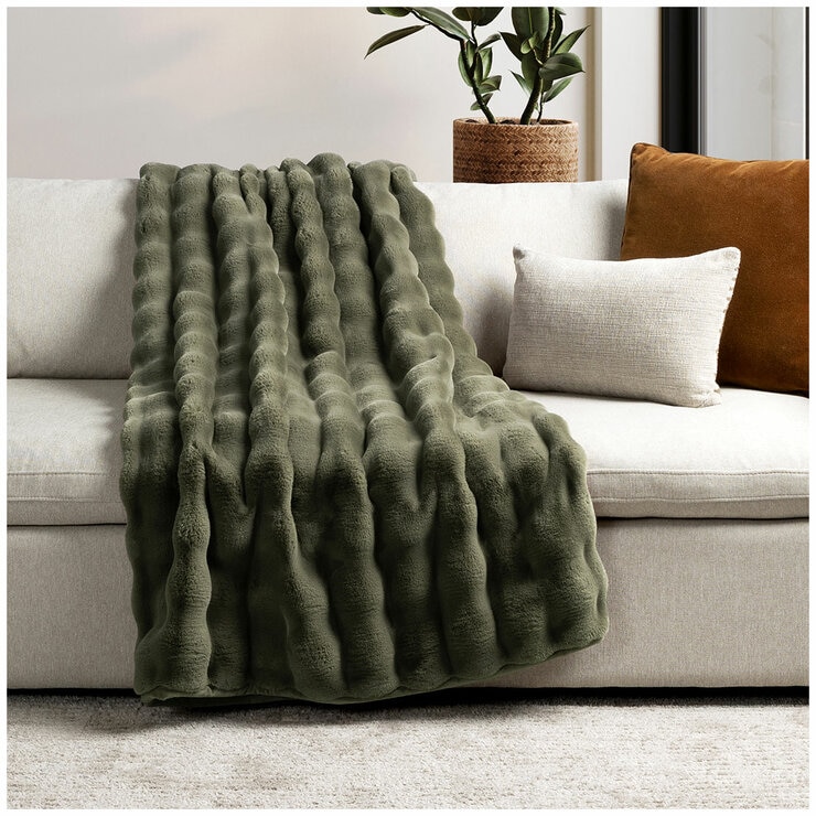 House & Home Bubble Faux Fur Throw 152cm x 177cm