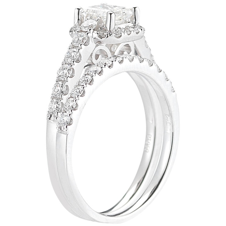 Platinum 1.42CTW Diamond Bridal Set 0.72CT Centre