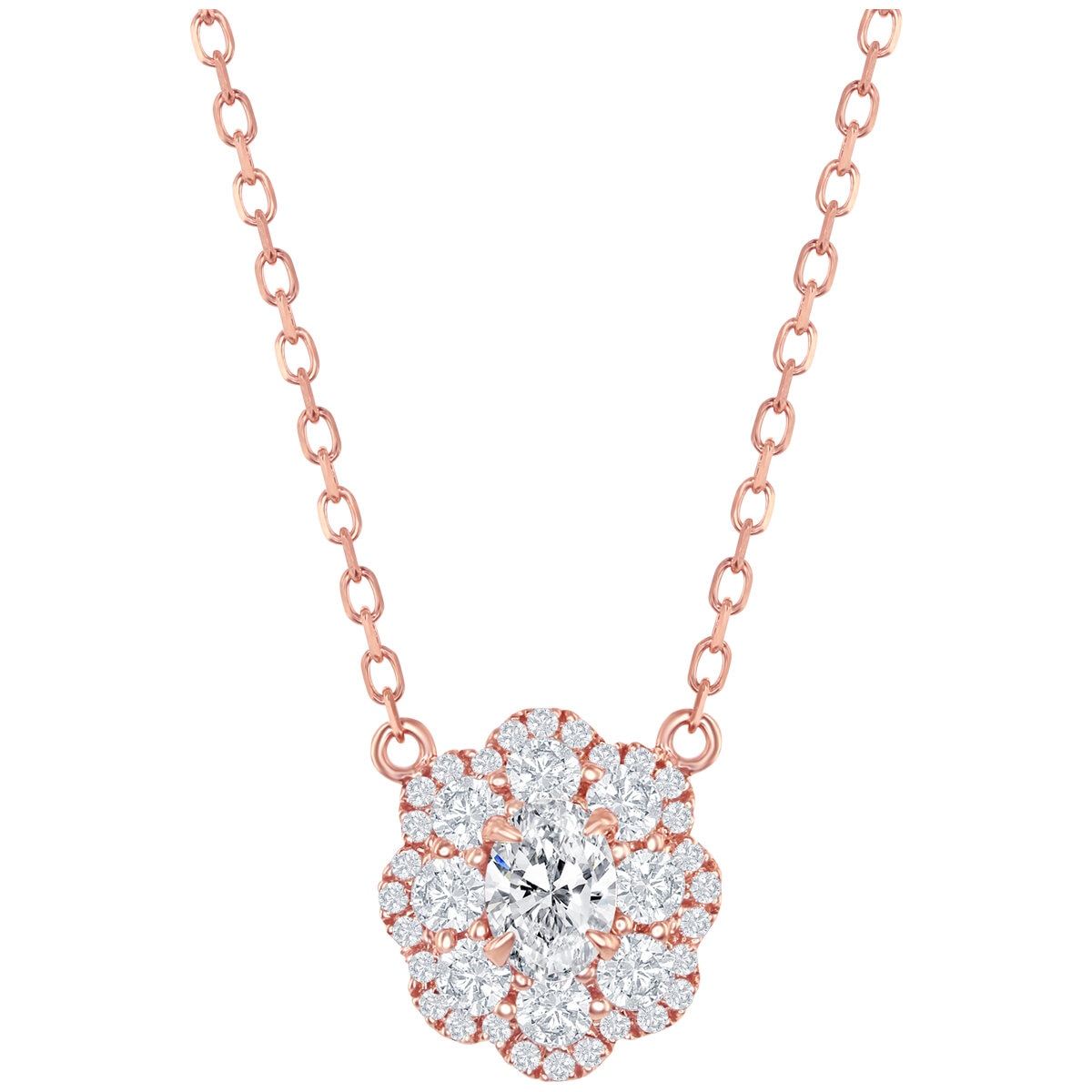 18KT Rose Gold 1.00CTW Diamond Fashion Necklace/