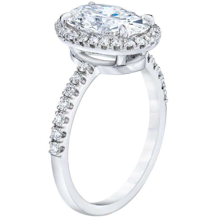 Platinum Oval and Round Brilliant Cut 3.40ctw Diamond Ring Costco
