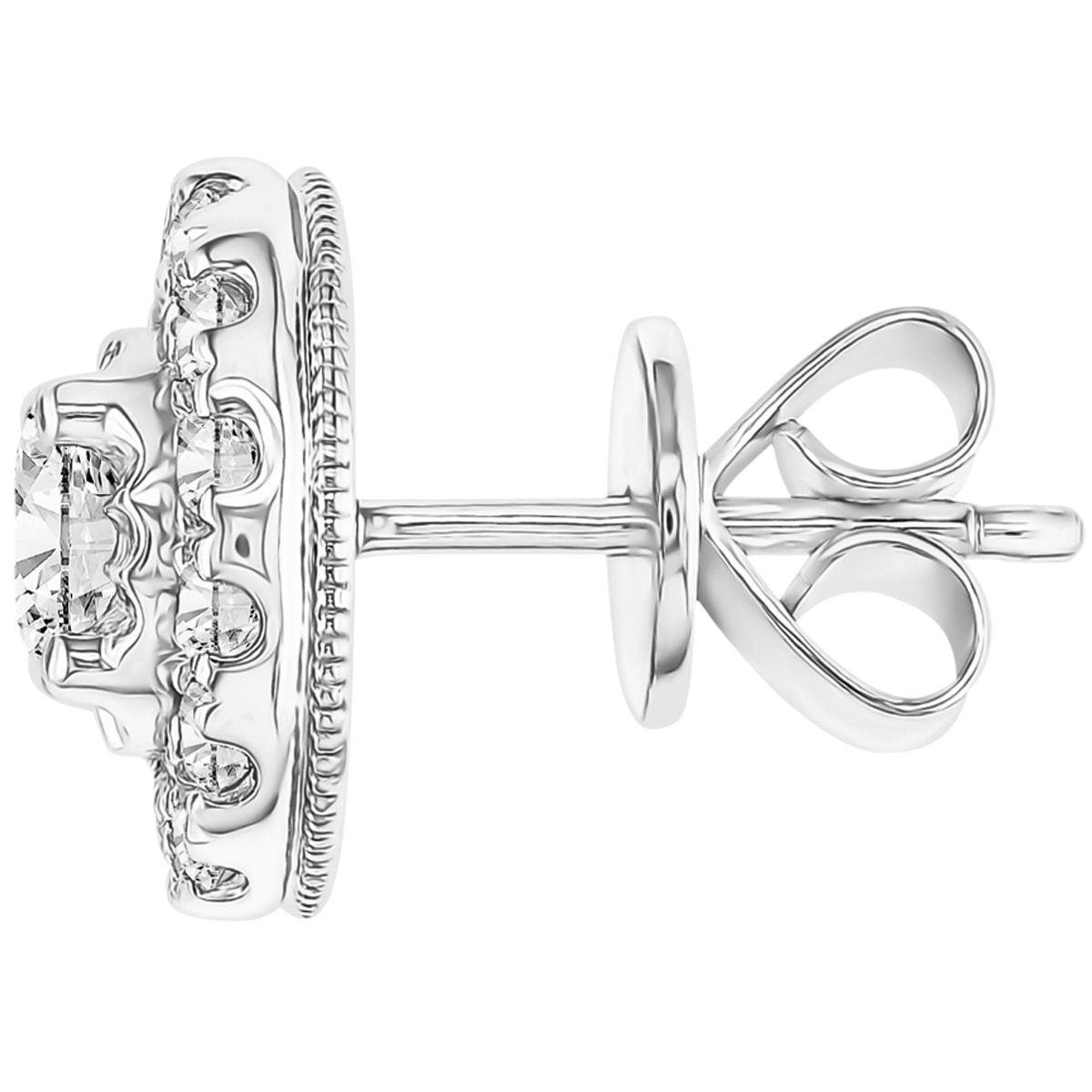18KT White Gold 1.00ctw Round Brilliant Diamond Earrings