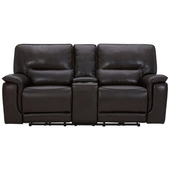 GilmanCreek Leather Power Reclining Loveseat with Headrests